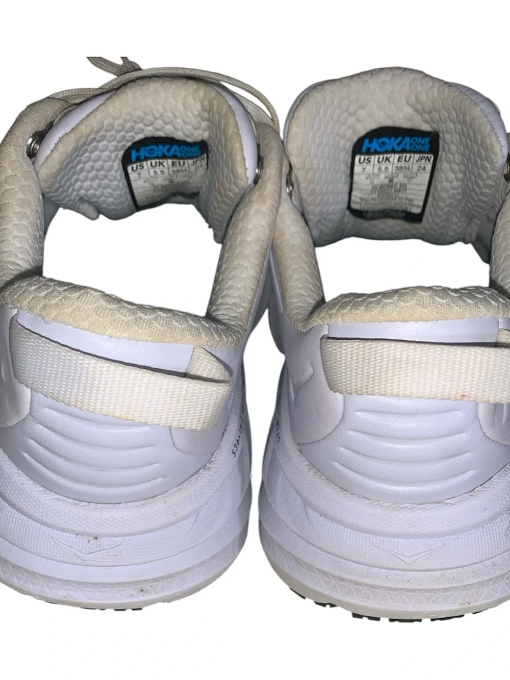 Women’s HOKA White Leather running/work shoes size 7